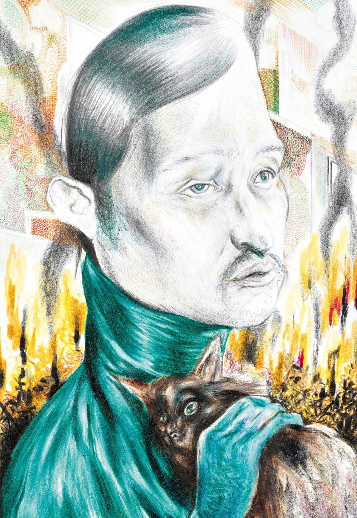 «Han påsto det var hans katt.» Svartfossen (2018) av Per Dybvig (Side 40 og 41).