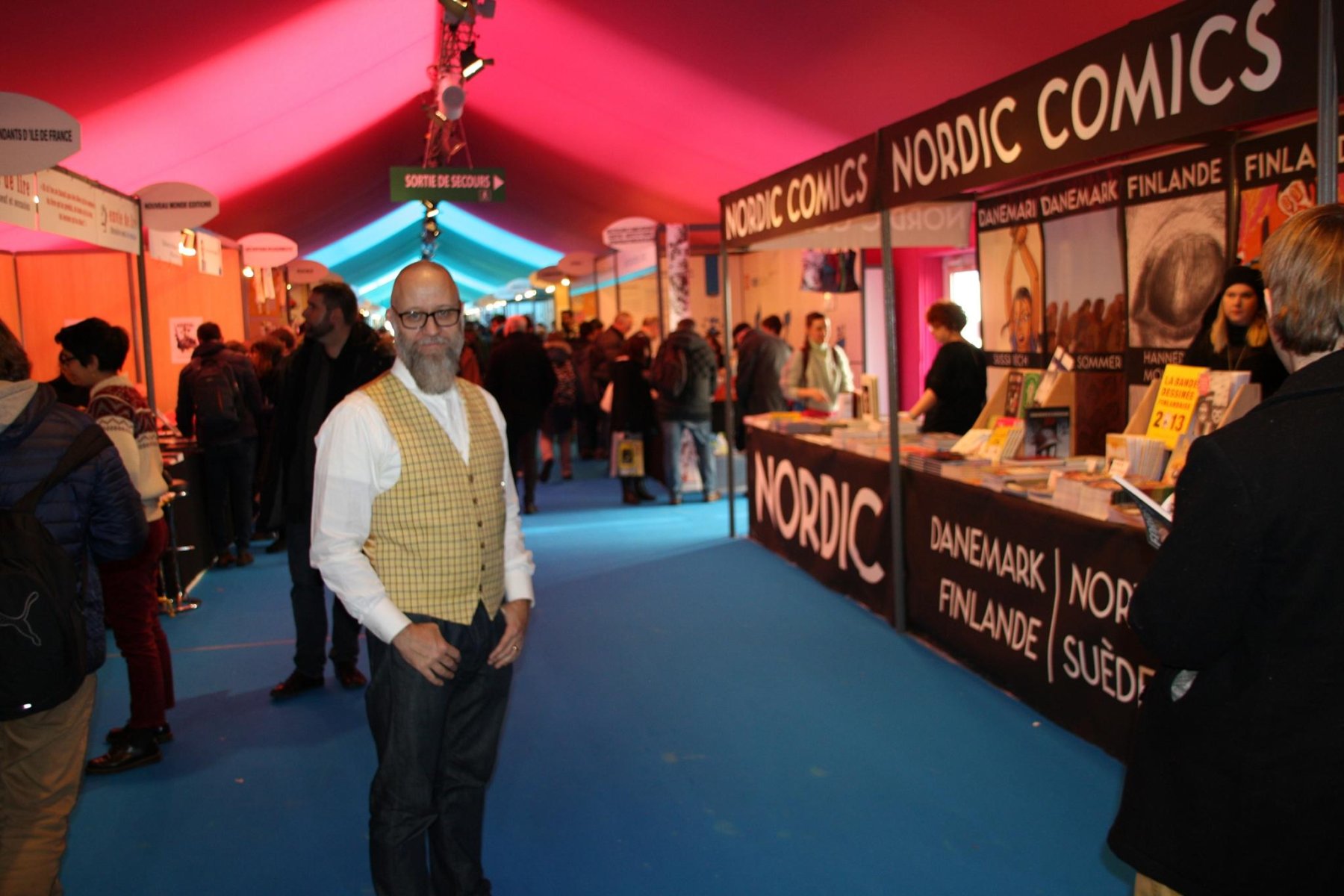 Svenske Fredrik Strömberg, gjennom mange år leder for interesseforeningen Seriefrämjandet, er primus motor for det nordiske programmet på Angoulême-festivalen. Foto: Morten Harper.